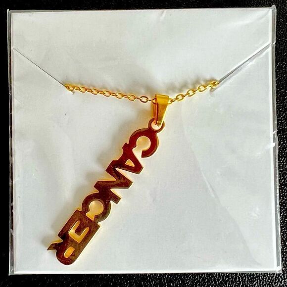 Gold Personality Zodiac vertical Necklaces, Horoscope pendants Star sign - Picture 1 of 3